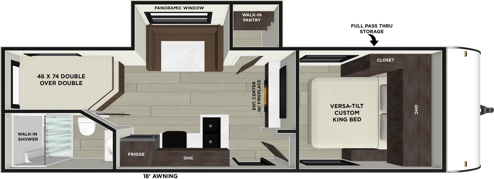 The X-Lite 240BHXL has two entries and one slide out. Exterior features include: metal exterior, 18' awning and outside kitchen. Interiors features include: bunk beds, u-dinette and front bedroom.